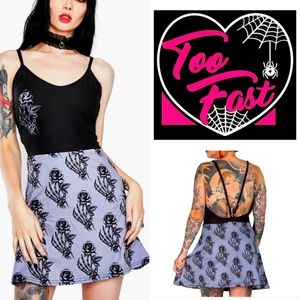 Too Fast 💀 NWOT Skulls & Roses Dress 🌹